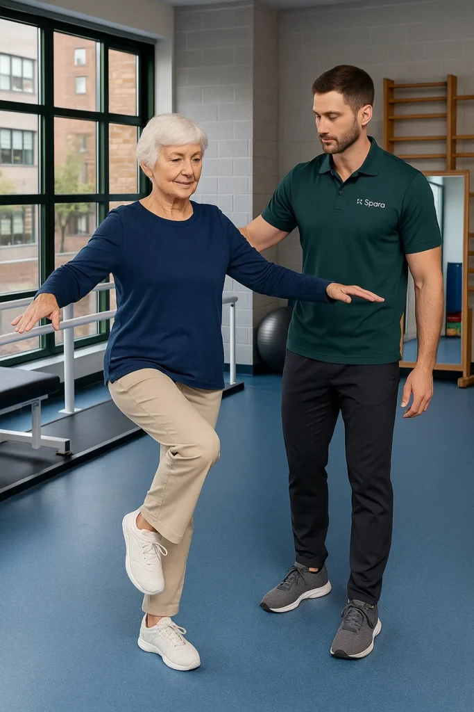 abuelo en rehabilitación activa